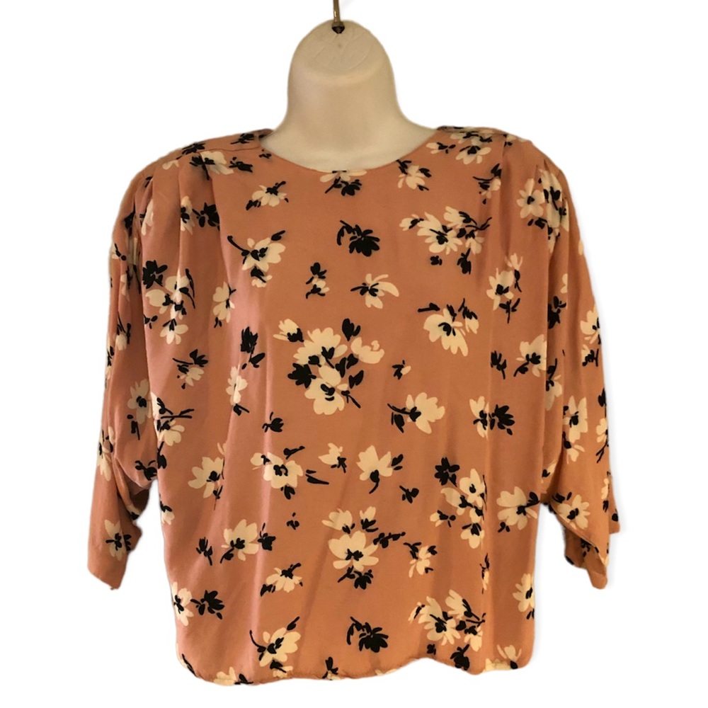 Vintage COM70NIX Dolman Sleeve Top Womens Size Medium Floral Pink